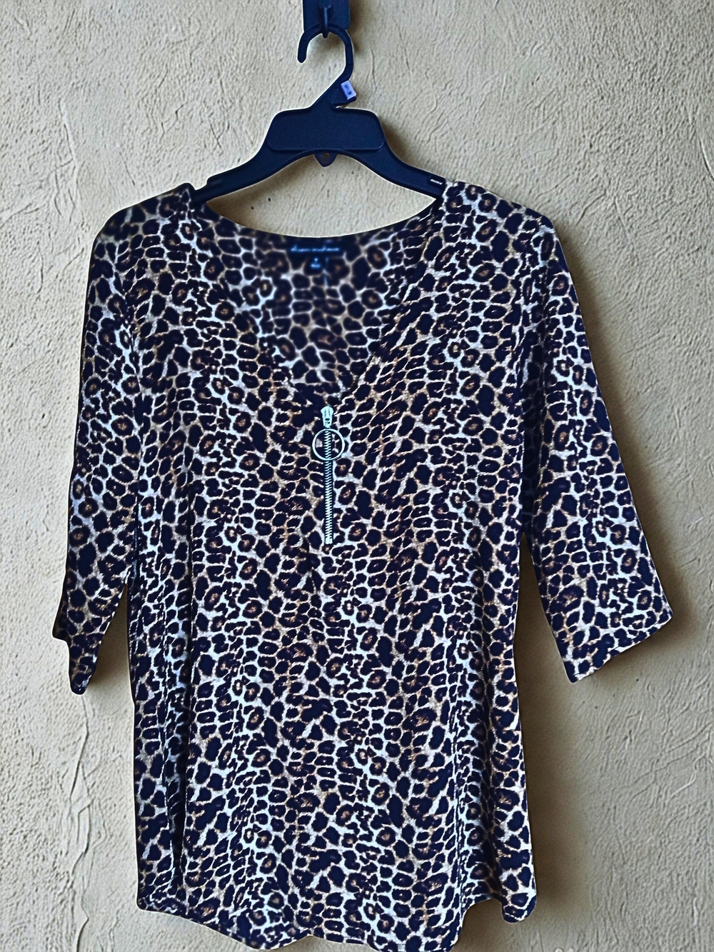 Alison Andrews Leopard / Cheetah Animal Print Blouse in Brown and Black - Size M